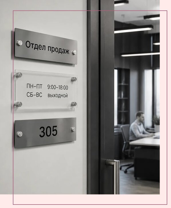 Офисные таблички на дверь в Орске по цене от 5067 р. | Аванза-Рск